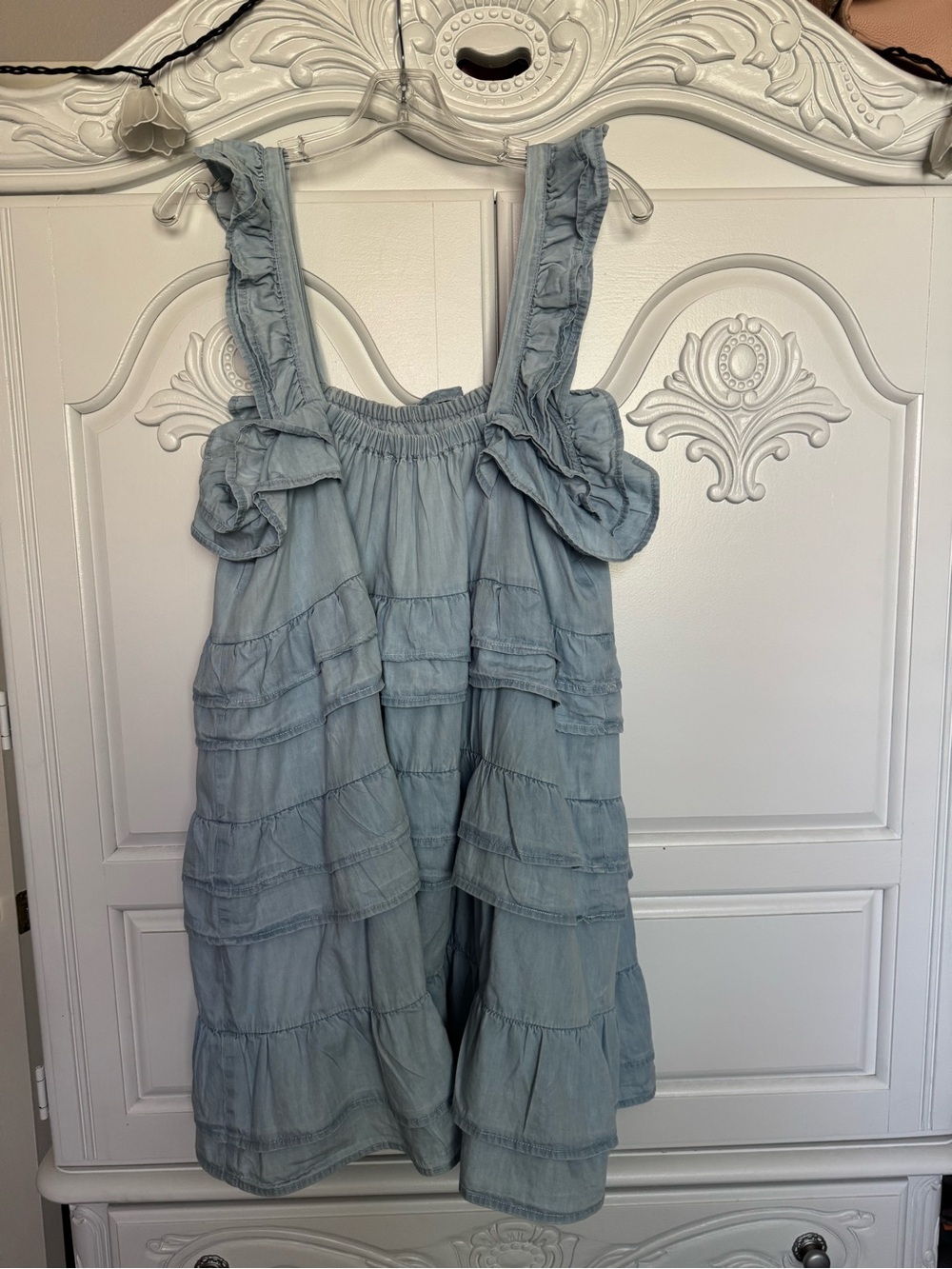 ASOS Light Blue Ruffle Tiered Mini Dress - Picture 2 of 6